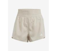 Pantaloni corti adidas Pacer Training Woven High-Rise 3S beige chiaro donna - L