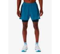 Pantaloni corti ASICS Road 2N1 5" blu indigo - L