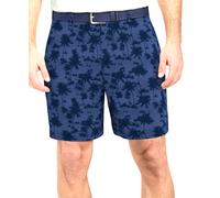 Pantaloni Corti Da Golf Pga Tour Uomo Con Stampa A Palma 8", Blu Insignia, 32