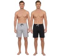 Pantaloni corti da notte da uomo (confezione da due pezzi), nero/grigio., XL