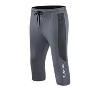 Pantaloni corti da uomo a 3/4, pantaloni corti aderenti da uomo, con tasche con cerniera, pantaloncini sportivi corti da uomo, pantaloncini da corsa da uomo, pantaloni corti da allenamento, sportivi,