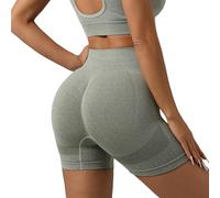 Pantaloni Corti Donna Pantaloncini da Yoga da Tre Minuti Senza Cuciture Casual alla Moda da Donna con Vita Alta Elastici per Sollevamento Fianchi Fitness Modellamento del Corpo (Army Green S)