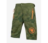 Pantaloni corti Endura MT500 senza fondello verde oliva mimetico arancio bambini - L