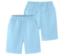 Pantaloni Corti Estivi in Vita Elasticizzata per Ragazzi Uniformi Scolastiche Pull-on Pantaloncini 4-16