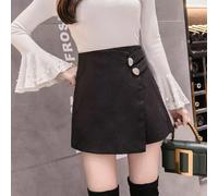 pantaloni corti gonna pantaloncini donna nero invernali morbidi 35621