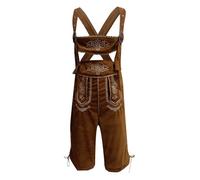 Pantaloni corti in pelle di alta qualità, da uomo, con bretelle, stile bavarese, in vera pelle, stile tradizionale bavarese, Oktoberfest