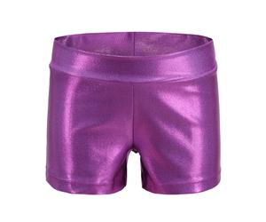 Pantaloni Corti Metallici Lucidi Da Ginnastica Sportivi Moderni Per Ragazze