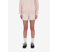 Pantaloni corti New Balance French Terry bianco rosato donna - M