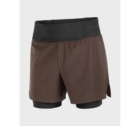 Pantaloni corti Salomon Sense Aero 2in1 Trail 5" marrone scuro - S