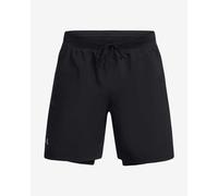 Shorts Under Armour Launch 2-in-1 18 cm da uomo Nero / Nero / Riflettente M