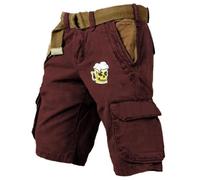 Pantaloni Corti Uomo Cargo - Pantaloncini Cargo da Uomo con Stampe alla Moda Abbigliamento Casual Versatile per Le Celebrazioni Festive Comfort per Tutte Le Stagioni Tessuto Leggero Stile (S)