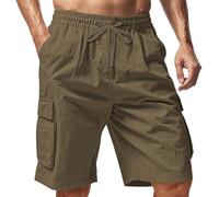 Pantaloni Corti Uomo Lino Estivi Leggeri Pantaloncini Mare Comodo Traspirante Eleganti Casual Pantaloni Corti Con Tasche E Coulisse Baggy Cotone Bermuda Spiaggia Elastico In Vita Firmati Shorts