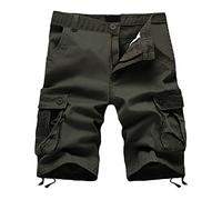 Pantaloni Corti Uomo Overalls Men's Solid Leisure Pants Color E con Pocket Summer Fashion Men's Pantants