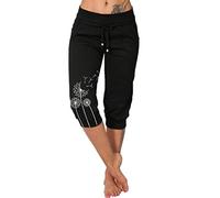 Pantaloni Cropped Donna Cotone Sportivi Pantaloni Cropped Elastici In Vita Vita Alta Estivi Pinocchietto Curvy Larghi Pantalone Capri Leggeri Elastico Taglie Forti Pinocchietti Spiaggia Tinta Unita