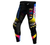 FXR Podium Gladiator Pantaloni da motocross, nero/blu/giallo, Taglia 32