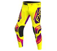 FXR Podium Relay Pantaloni da motocross, nero-rosa-giallo, taglia 30 per maschi