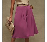 Pantaloni culotte a vita alta con pieghe e gamba ampia, dall'ufficio alla sera, dalla scrivania alla cena, casual business, abbigliamento da lavoro, chic da ufficio, stile versatile, dal lavoro al wee