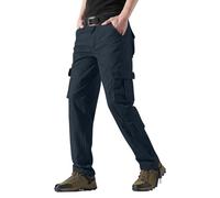Pantaloni da allenamento da uomo, in cotone, con tasche, per il tempo libero, a gamba larga, per le escursioni, traspiranti, comodi, da trekking, tinta unita, dritti, Blu marino, 4XL