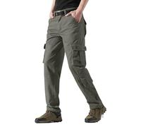 Pantaloni da allenamento da uomo, in cotone, con tasche, per il tempo libero, a gamba larga, per le escursioni, traspiranti, comodi, da trekking, tinta unita, dritti, Ag., XL