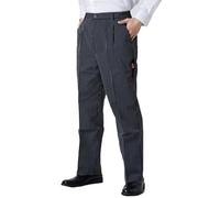 Pantaloni da chef da uomo, pantaloni da lavoro con elastico in vita e tasche, pantaloni uniformi per hotel, ristorante, cameriere, chef, Grigio scuro, L