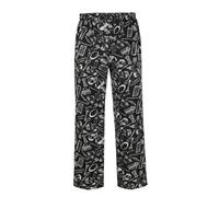 Pantaloni da chef larghi da uomo con elastico in vita pantaloni da cucina con stampa floreale per hotel ristorante pantaloni da lavoro larghi pantaloni grafici, bianco, XXL