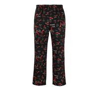 Pantaloni da chef larghi da uomo con elastico in vita pantaloni da cucina con stampa floreale per hotel ristorante pantaloni da lavoro larghi pantaloni grafici, Rosso, XL