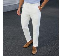Pantaloni da completo casual eleganti da uomo a doppiopetto e vita affusolata, adatti per l'ufficio, i pendolari, le uscite del fine settimana, i banchetti, ecc. Questi pantaloni sono un elemento vers