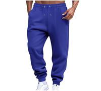 Pantaloni da corsa da uomo elasticizzati atletici da uomo a gamba dritta pieghettata con polsino base gamba autunno estate pantaloni 2025, J-524 Blu Reale, L