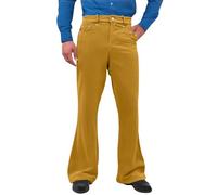 Pantaloni da discoteca per il tempo libero, anni '70, da uomo, in stile retrò, elasticizzati, da discoteca, per carnevale, hippie, da uomo, a gamba larga, stile vintage, giallo., M