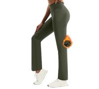 Pantaloni da donna a gamba larga in tinta unita Pantaloni in pile leggero Autunno Inverno Sport Yoga Pantaloni a vita alta Cargo Straighr-Leg Pantaloni elasticizzati delicati sulla pelle comodi