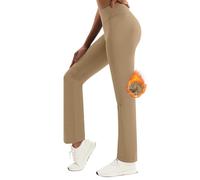 Pantaloni da donna a gamba larga in tinta unita Pantaloni in pile leggero Autunno Inverno Sport Yoga Pantaloni a vita alta Cargo Straighr-Leg Pantaloni elasticizzati delicati sulla pelle comodi