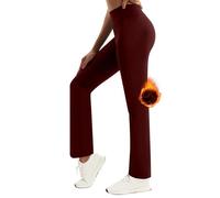 Pantaloni da donna a gamba larga in tinta unita Pantaloni in pile leggero Autunno Inverno Sport Yoga Pantaloni a vita alta Cargo Straighr-Leg Pantaloni elasticizzati delicati sulla pelle comodi