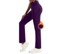 Pantaloni da donna a gamba larga in tinta unita Pantaloni in pile leggero Autunno Inverno Sport Yoga Pantaloni a vita alta Cargo Straighr-Leg Pantaloni elasticizzati delicati sulla pelle comodi