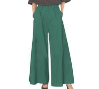 Pantaloni da Donna a Gamba Larga, Pantalone Sciolto Dritta Donne con Tasche Coulisse Vita Alta Leggeri alla Moda Palazzo Estivi Casual Larghi Eleganti Loungewear per Lavoro Uscire Party