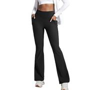 Pantaloni da donna a quadri da lavoro con cintura in cotone champagne casual per brunch pantaloni da jogging in pelle a compressione ricamati colorati slim fit palestra pantaloni tuta, Nero , S
