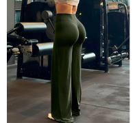 Pantaloni da donna a vita alta minimalisti per l'esercizio, pantaloni a gamba larga ad alta elasticità per pendolarismo & yoga, elastici & comodi per lo sport autunnale L,M,S,XL,XSColore unicoTessuto 