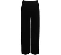 Pantaloni da donna alla moda da strada, svasati, a gamba larga, con tasche, leggeri, in velluto, taglie forti, a palazzo, gamba larga, con elastico in vita, taglia 46-52, Nero , 48-50