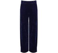 Pantaloni da donna alla moda da strada, svasati, a gamba larga, con tasche, leggeri, in velluto, taglie forti, a palazzo, gamba larga, con elastico in vita, taglia 46-52, Marina Militare, 48-50