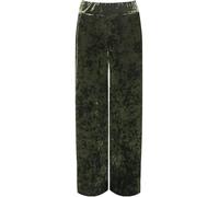 Pantaloni da donna alla moda da strada, svasati, a gamba larga, con tasche, leggeri, in velluto, taglie forti, a palazzo, gamba larga, con elastico in vita, taglia 46-52, Verde, 52-54