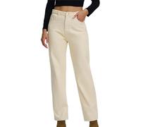 Pantaloni da donna casual a vita alta in tinta unita alla moda pantaloni larghi dritti in denim jeans pantaloni lunghi design elegante vestibilità comoda versatile per l'uso quotidiano o gite Tessuto