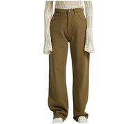 Pantaloni da donna casual a vita alta in tinta unita alla moda pantaloni larghi dritti in denim jeans pantaloni lunghi design elegante vestibilità comoda versatile per l'uso quotidiano o gite Tessuto
