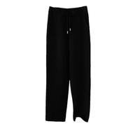 Pantaloni da donna casual caldi ispessiti a gamba piccola Autunno Inverno Percento% lana merino pantaloni lavorati a maglia, Nero , L