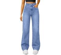 Pantaloni da donna in denim a gamba larga retrò vintage invecchiato tintura cravatta boyfriends jeans alla moda zip off larghi comodi lounge stretch bootcut jeans pantaloni atletici, BU1., 5XL