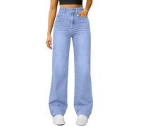 Pantaloni da donna in denim a gamba larga retrò vintage invecchiato tintura cravatta boyfriends jeans alla moda zip off larghi comodi lounge stretch bootcut jeans pantaloni atletici, Bu2, 5XL