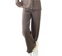 Pantaloni da donna in lana merino, con cuciture medie, casual, morbidi, caldi, in cashmere, Mokase, XL
