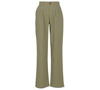 Pantaloni da donna in lino a gamba dritta, misto lino, gamba dritta, davanti piatto e lunghezza intera, stile casual elegante, nero, per vacanze, viaggi, uso quotidiano, abbigliamento per la casa