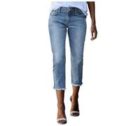 Pantaloni da donna in lino attivi, con tasche, estivi, ariosi, alla moda, espandibili, traspiranti, con cerniera, aderenti, da palestra, Blu, M