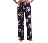Pantaloni da donna in lino, estivi, con coulisse in vita, a gamba larga, pantaloni palazzo casual, larghi, pantaloni da yoga Pantaloni estivi larghi: questi pantaloni non sono elastici, fare riferimen