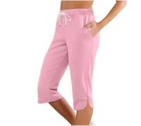 Pantaloni da donna in lino intervista estate chino asciugatura lucido casual per le donne lavoro comodi joggers data morbido con tasche vestito, RD2., S