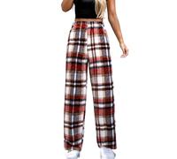 Pantaloni da donna in morbido pile con stampa, comodi pantaloni per il tempo libero da indossare come pantaloni da pigiama, Colore: arancione., L